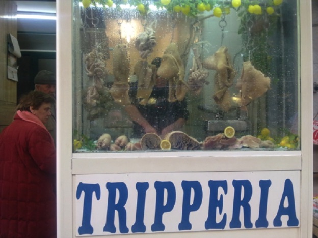 Mmmm. Fresh tripe offered in Naples.